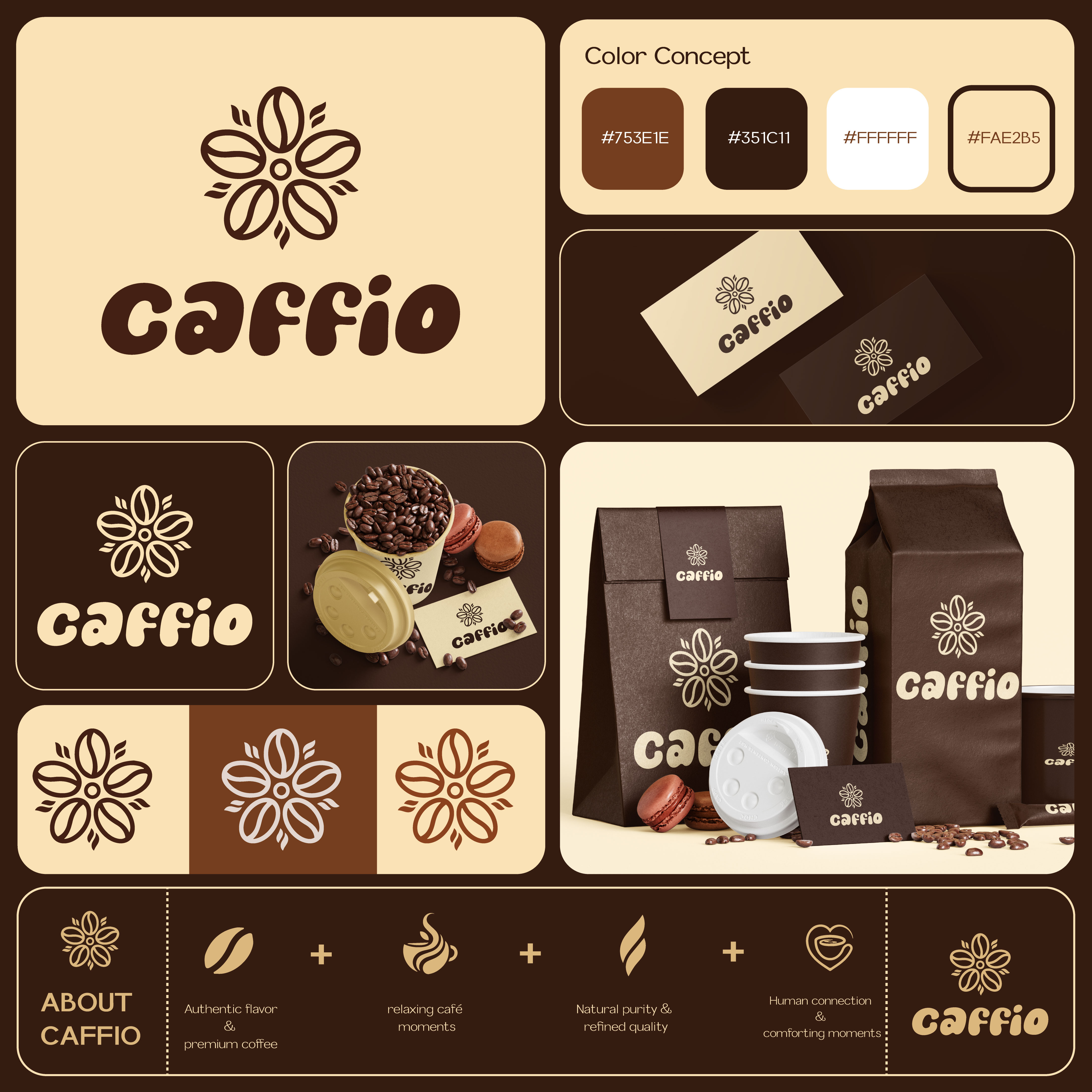 Modern Luxury Coffee & Cafe Combination Mark Logo | Custom Branding Identity
